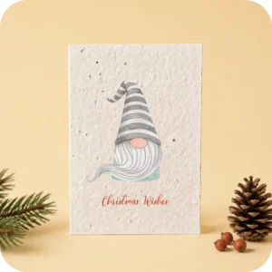 Plantable Greeting Card Grey Gnome