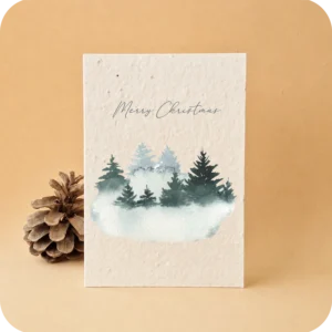 Tarjeta de Felicitación Plantable Bosque Acuarela.
