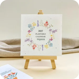 Calendario 2027 de Papel Semilla de Flores Silvestres con Atril.