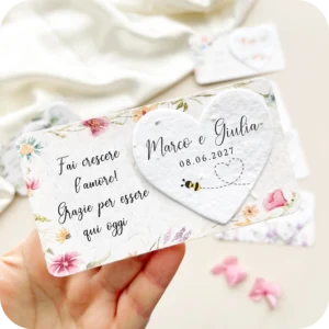Bomboniere Matrimonio Cuore Piantabile Personalizzate con Istruzioni